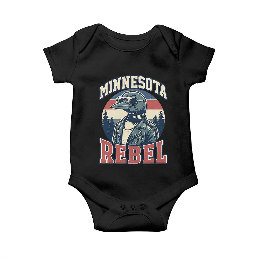Minnesota Rebel Grumpy Loon Baby Onesie Retro Vintage Politcal Resistance TS02 Black Print Your Wear