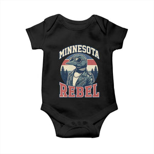 Minnesota Rebel Grumpy Loon Baby Onesie Retro Vintage Politcal Resistance TS02 Black Print Your Wear