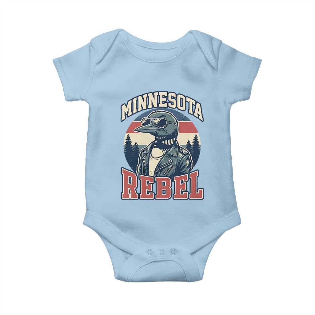 Minnesota Rebel Grumpy Loon Baby Onesie Retro Vintage Politcal Resistance TS02 Light Blue Print Your Wear