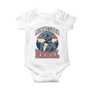 Minnesota Rebel Grumpy Loon Baby Onesie Retro Vintage Politcal Resistance TS02 White Print Your Wear