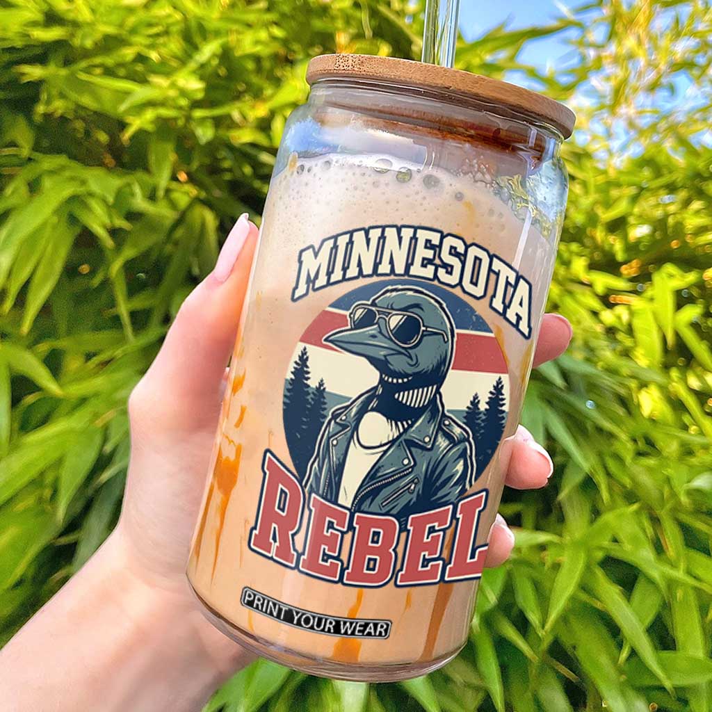Minnesota Rebel Grumpy Loon Glass Can Retro Vintage Politcal Resistance TS02 White Print Your Wear