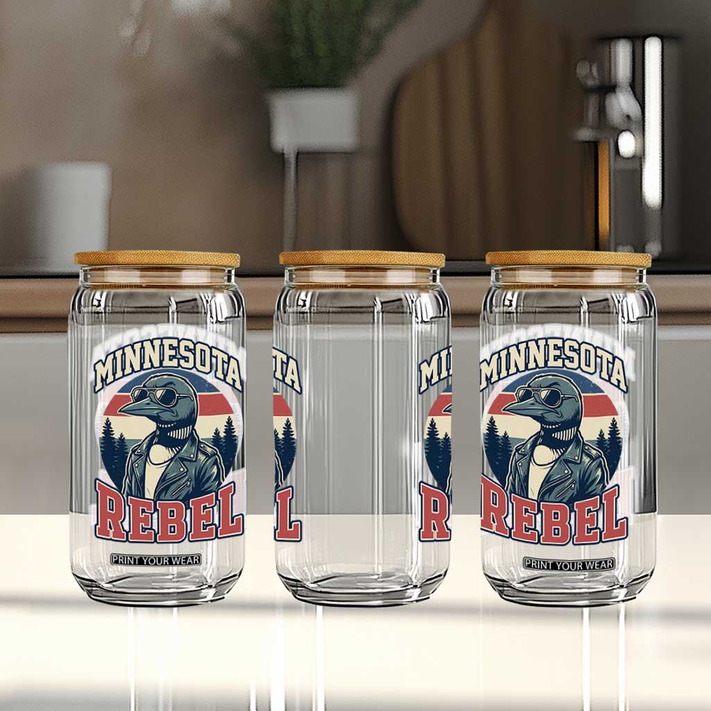 Minnesota Rebel Grumpy Loon Glass Can Retro Vintage Politcal Resistance TS02 Print Your Wear