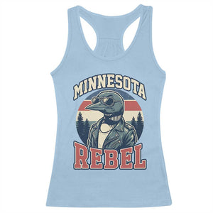 Minnesota Rebel Grumpy Loon Racerback Tank Top Retro Vintage Politcal Resistance TS02 Light Blue Print Your Wear