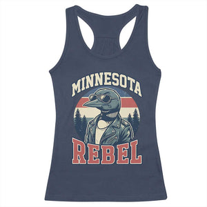 Minnesota Rebel Grumpy Loon Racerback Tank Top Retro Vintage Politcal Resistance TS02 Navy Print Your Wear