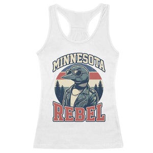 Minnesota Rebel Grumpy Loon Racerback Tank Top Retro Vintage Politcal Resistance TS02 White Print Your Wear