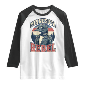 Minnesota Rebel Grumpy Loon Raglan Shirt Retro Vintage Politcal Resistance TS02 White Black Print Your Wear