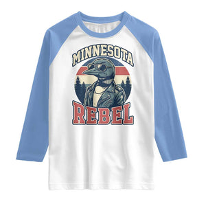 Minnesota Rebel Grumpy Loon Raglan Shirt Retro Vintage Politcal Resistance TS02 White Carolina Blue Print Your Wear