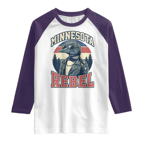 Minnesota Rebel Grumpy Loon Raglan Shirt Retro Vintage Politcal Resistance TS02 White Purple Print Your Wear