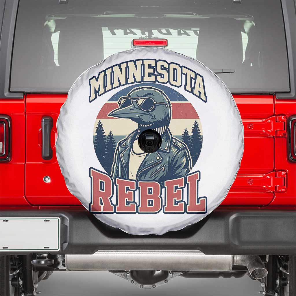Minnesota Rebel Grumpy Loon Spare Tire Cover Retro Vintage Politcal Resistance TS02 White Print Your Wear