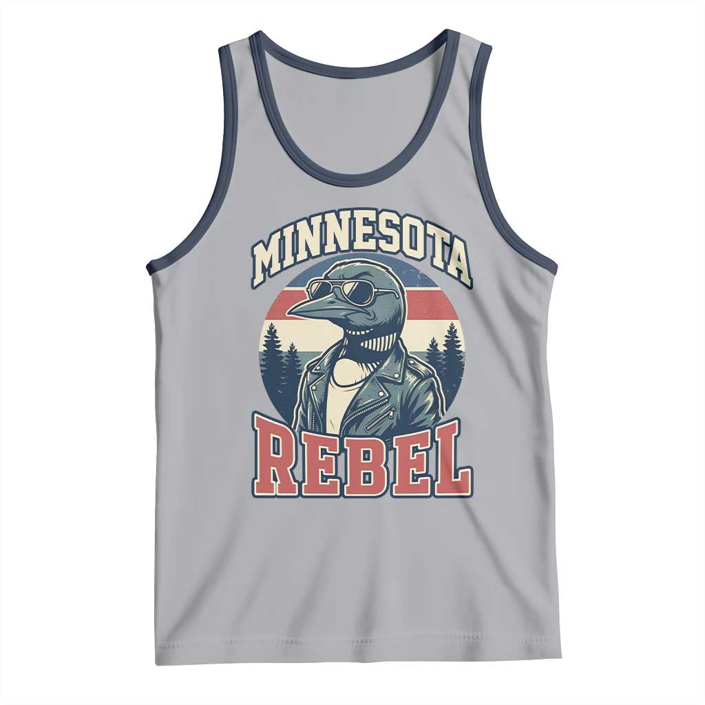 Minnesota Rebel Grumpy Loon Tank Top Retro Vintage Politcal Resistance TS02 Athletic Heather Navy Print Your Wear
