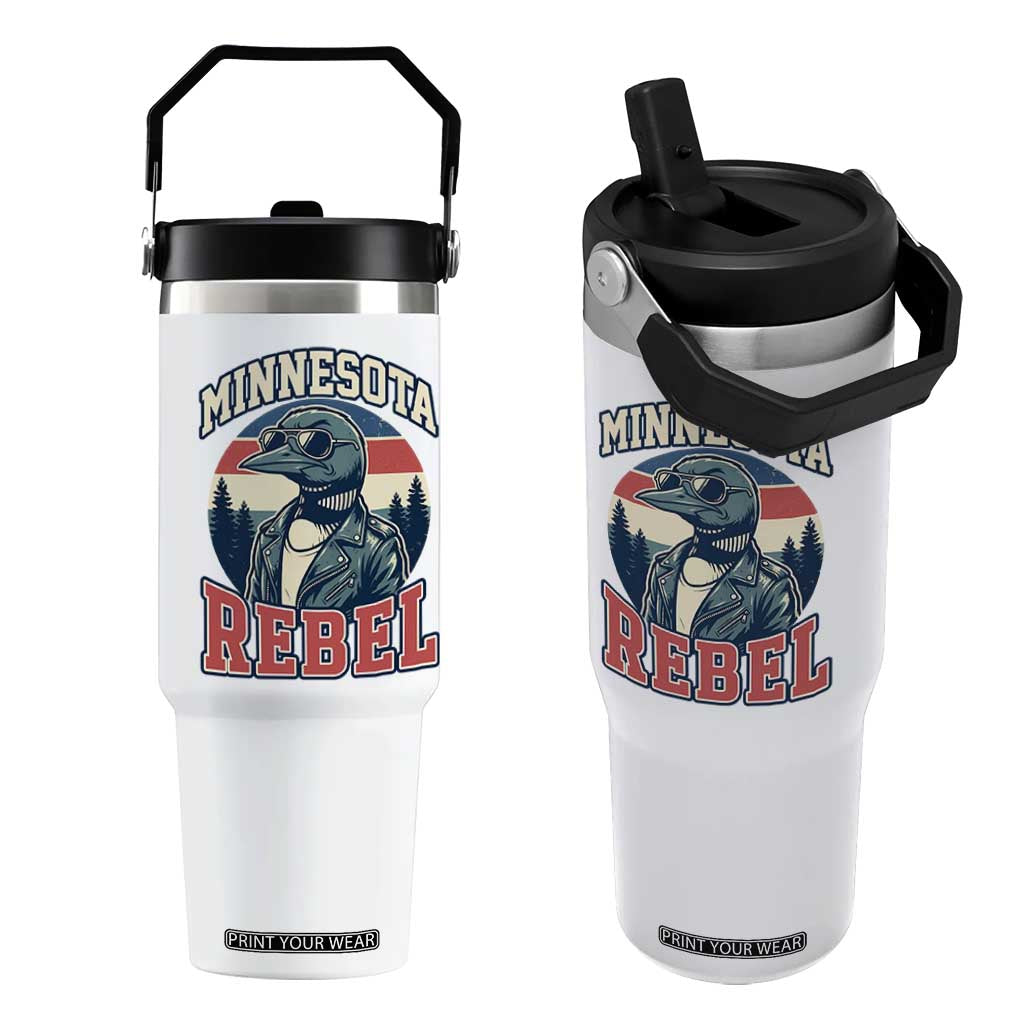 Minnesota Rebel Grumpy Loon Flip Straw Tumbler Retro Vintage Politcal Resistance TS02 One Size: 30 oz White Print Your Wear
