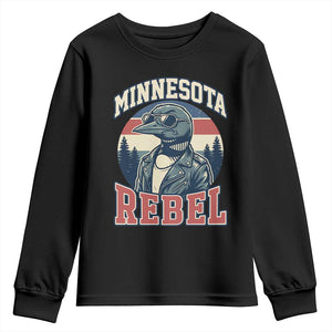 Minnesota Rebel Grumpy Loon Youth Sweatshirt Retro Vintage Politcal Resistance TS02 Black Print Your Wear