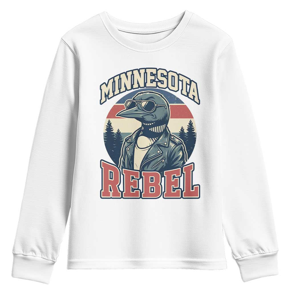 Minnesota Rebel Grumpy Loon Youth Sweatshirt Retro Vintage Politcal Resistance TS02 White Print Your Wear