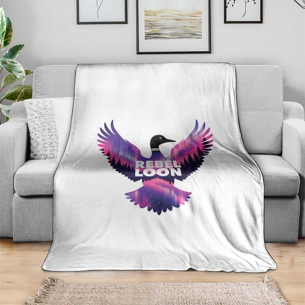 Rebel Loon Aurora Northern Lights Throw Blanket Minnesota Night Sky Politcal Resistance TS02 Print Your Wear