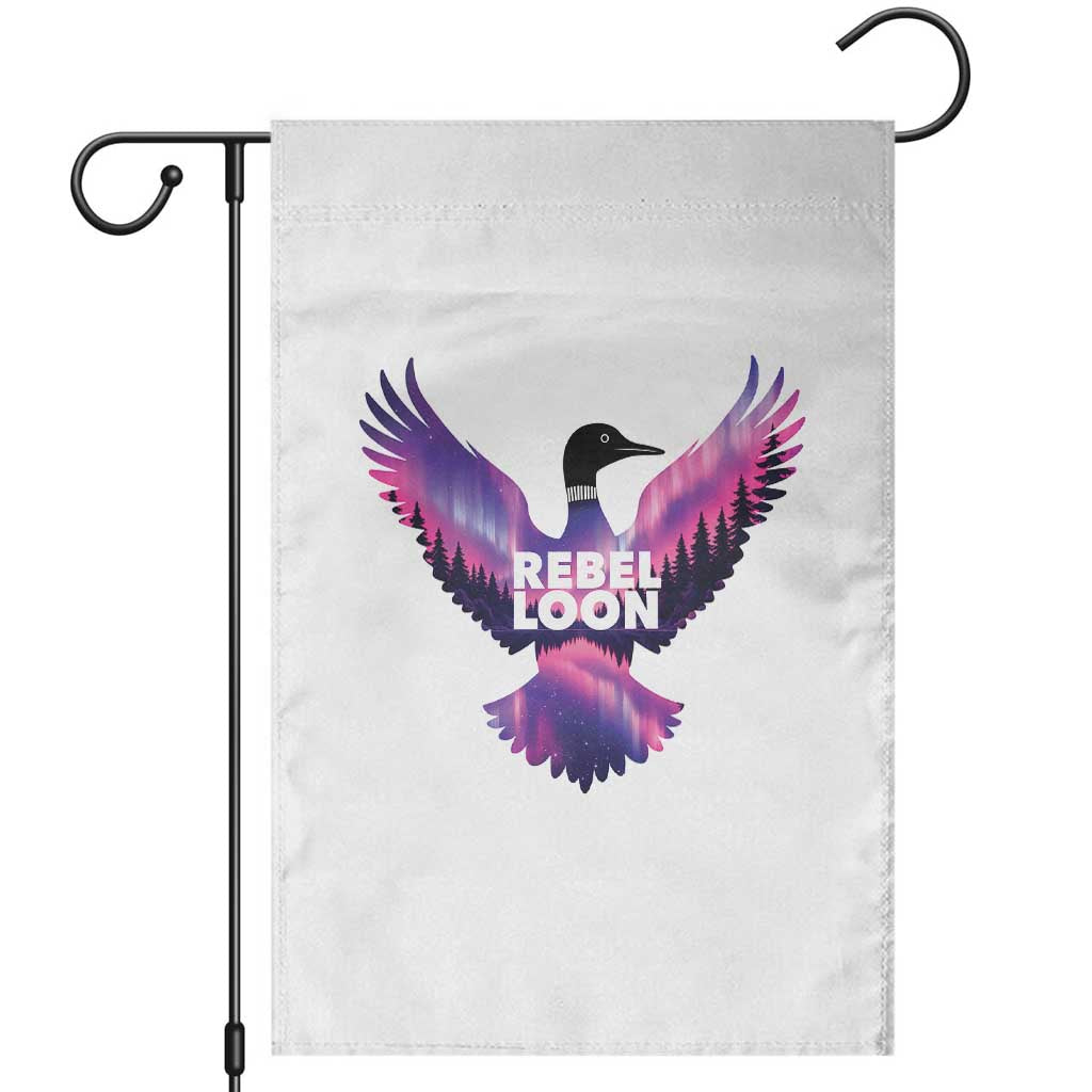 Rebel Loon Aurora Northern Lights Garden Flag Minnesota Night Sky Politcal Resistance TS02 White Print Your Wear