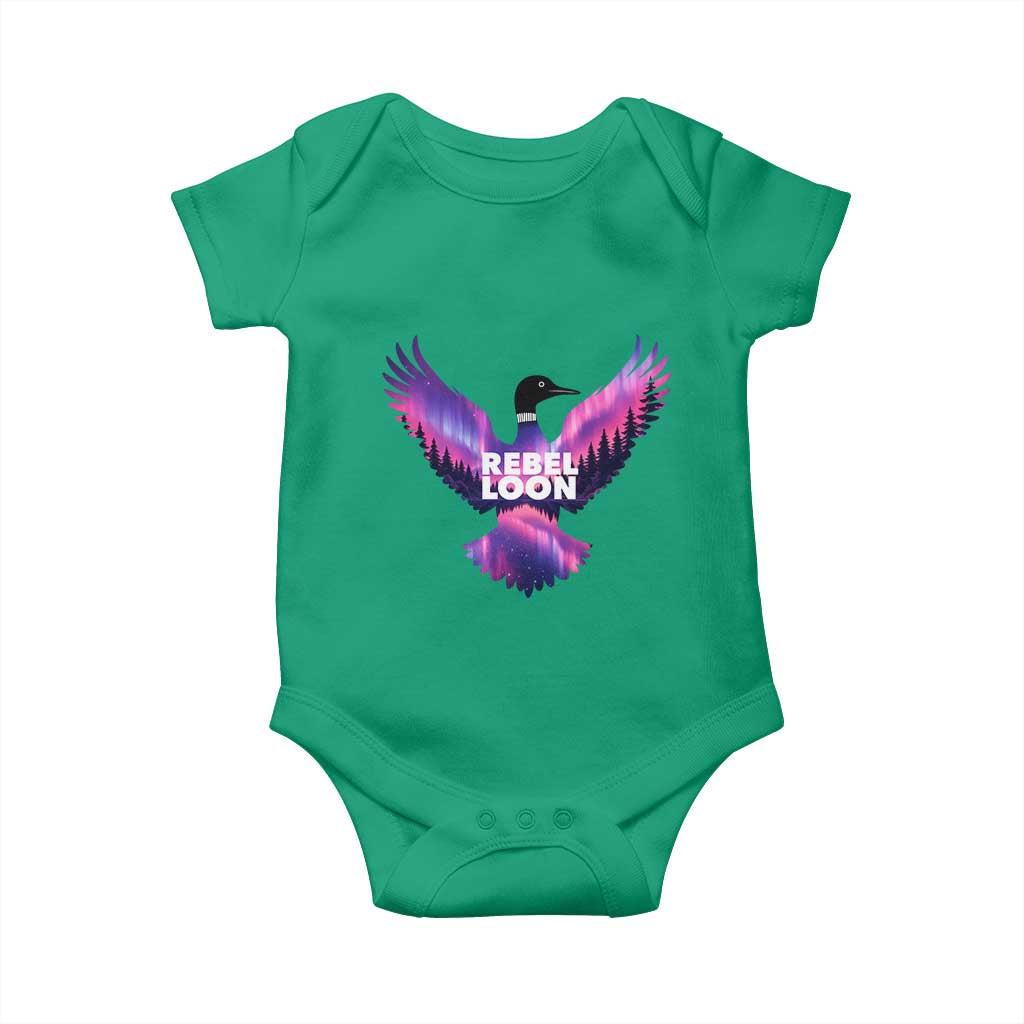 Rebel Loon Aurora Northern Lights Baby Onesie Minnesota Night Sky Politcal Resistance TS02 Irish Green Print Your Wear