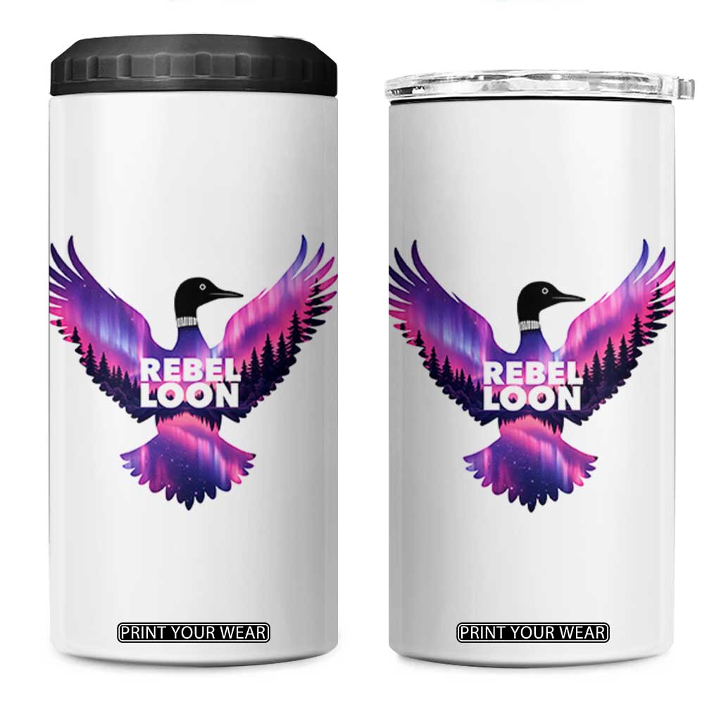 Rebel Loon Aurora Northern Lights 4 in 1 Can Cooler Tumbler Minnesota Night Sky Politcal Resistance TS02 One Size: 16 oz White Print Your Wear