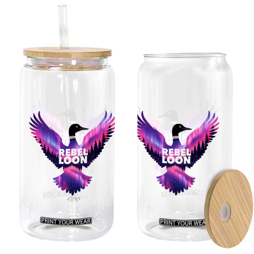 Rebel Loon Aurora Northern Lights Glass Can Minnesota Night Sky Politcal Resistance TS02 Print Your Wear