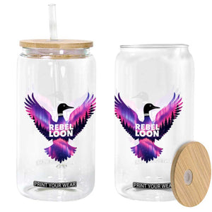 Rebel Loon Aurora Northern Lights Glass Can Minnesota Night Sky Politcal Resistance TS02 Print Your Wear
