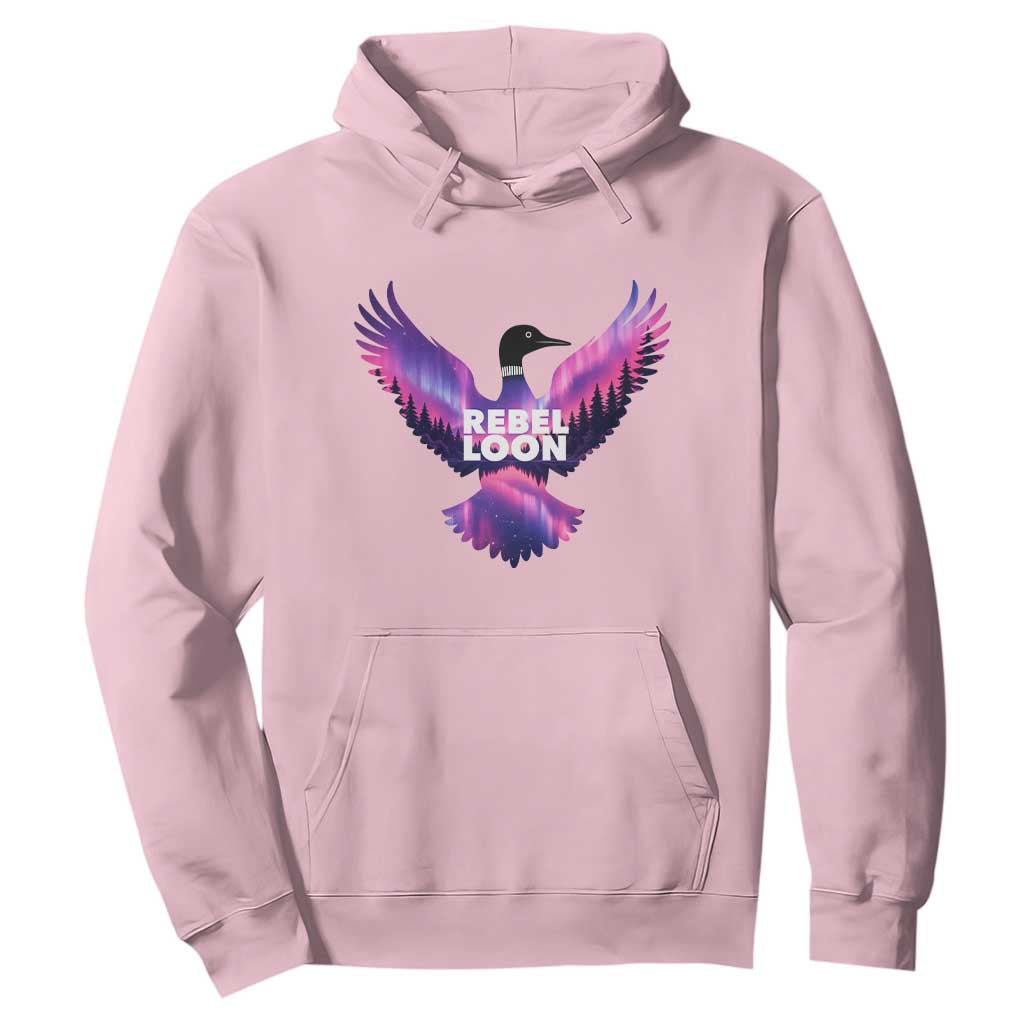 Rebel Loon Aurora Northern Lights Hoodie Minnesota Night Sky Politcal Resistance TS02 Light Pink Print Your Wear