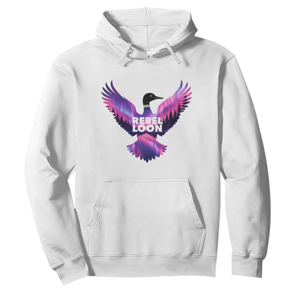 Rebel Loon Aurora Northern Lights Hoodie Minnesota Night Sky Politcal Resistance TS02 White Print Your Wear
