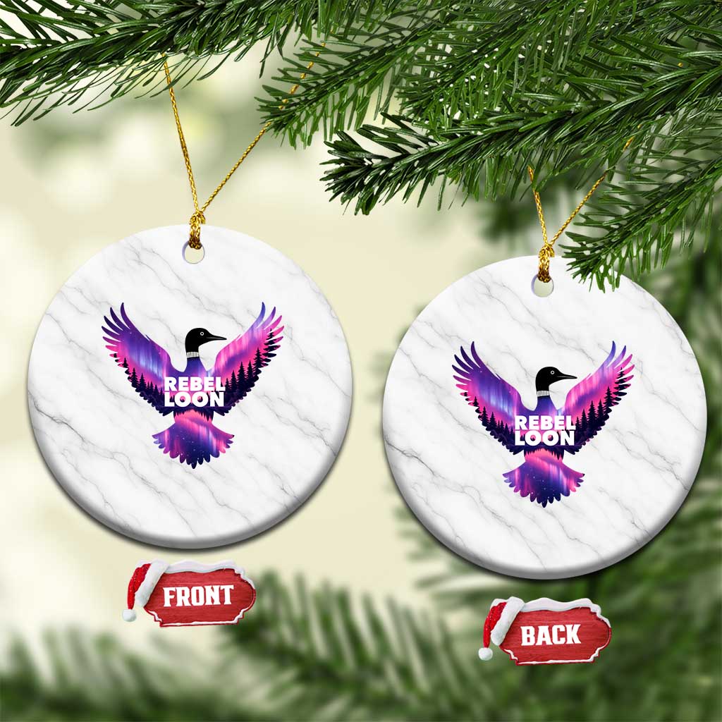 Rebel Loon Aurora Northern Lights Ceramic Ornament Minnesota Night Sky Politcal Resistance TS02 1pc White Marble Print Your Wear