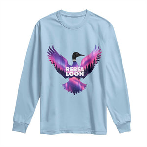 Rebel Loon Aurora Northern Lights Long Sleeve Shirt Minnesota Night Sky Politcal Resistance TS02 Light Blue Print Your Wear