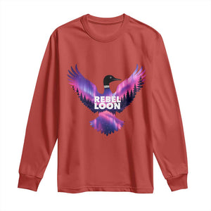 Rebel Loon Aurora Northern Lights Long Sleeve Shirt Minnesota Night Sky Politcal Resistance TS02 Red Print Your Wear