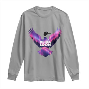 Rebel Loon Aurora Northern Lights Long Sleeve Shirt Minnesota Night Sky Politcal Resistance TS02 Sport Gray Print Your Wear