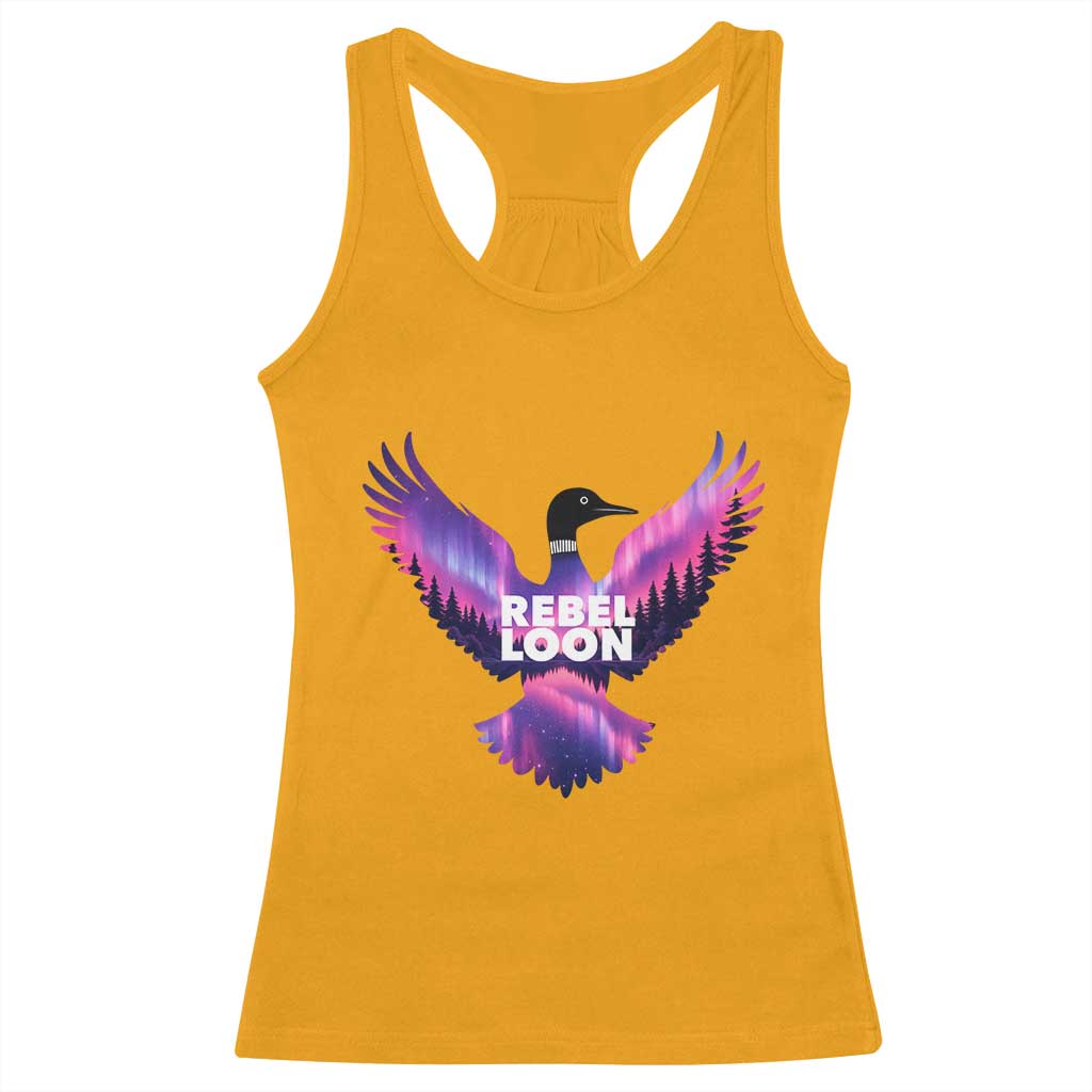 Rebel Loon Aurora Northern Lights Racerback Tank Top Minnesota Night Sky Politcal Resistance TS02 Gold Print Your Wear