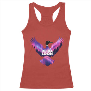Rebel Loon Aurora Northern Lights Racerback Tank Top Minnesota Night Sky Politcal Resistance TS02 Red Print Your Wear