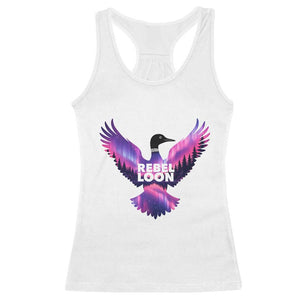 Rebel Loon Aurora Northern Lights Racerback Tank Top Minnesota Night Sky Politcal Resistance TS02 White Print Your Wear
