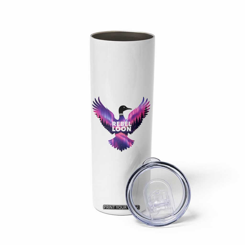 Rebel Loon Aurora Northern Lights Skinny Tumbler Minnesota Night Sky Politcal Resistance TS02 Print Your Wear