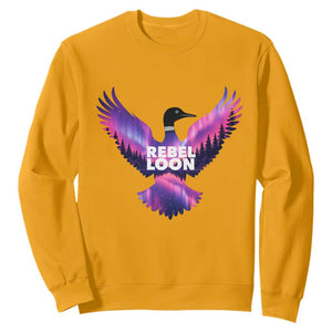 Rebel Loon Aurora Northern Lights Sweatshirt Minnesota Night Sky Politcal Resistance TS02 Gold Print Your Wear
