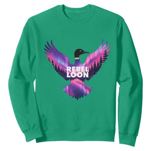 Rebel Loon Aurora Northern Lights Sweatshirt Minnesota Night Sky Politcal Resistance TS02 Irish Green Print Your Wear