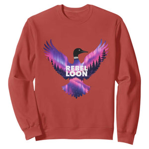 Rebel Loon Aurora Northern Lights Sweatshirt Minnesota Night Sky Politcal Resistance TS02 Red Print Your Wear