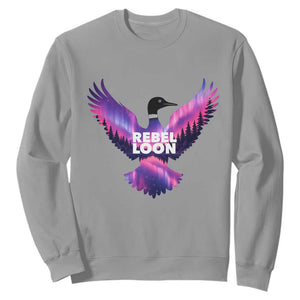 Rebel Loon Aurora Northern Lights Sweatshirt Minnesota Night Sky Politcal Resistance TS02 Sport Gray Print Your Wear