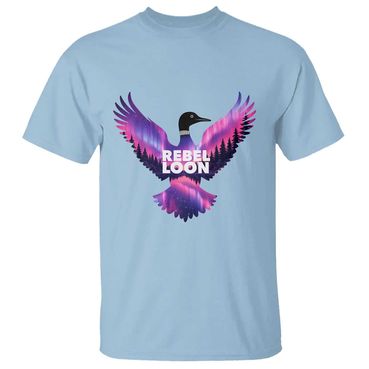 Rebel Loon Aurora Northern Lights T Shirt Minnesota Night Sky Politcal Resistance TS02 Light Blue Print Your Wear