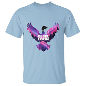 Rebel Loon Aurora Northern Lights T Shirt Minnesota Night Sky Politcal Resistance TS02 Light Blue Print Your Wear