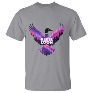 Rebel Loon Aurora Northern Lights T Shirt Minnesota Night Sky Politcal Resistance TS02 Sport Gray Print Your Wear