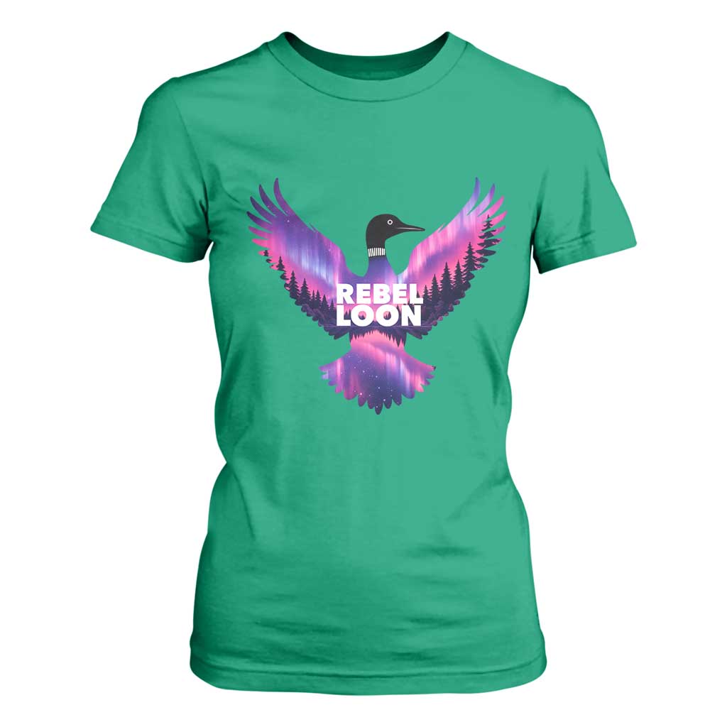 Rebel Loon Aurora Northern Lights T Shirt For Women Minnesota Night Sky Politcal Resistance TS02 Irish Green Print Your Wear