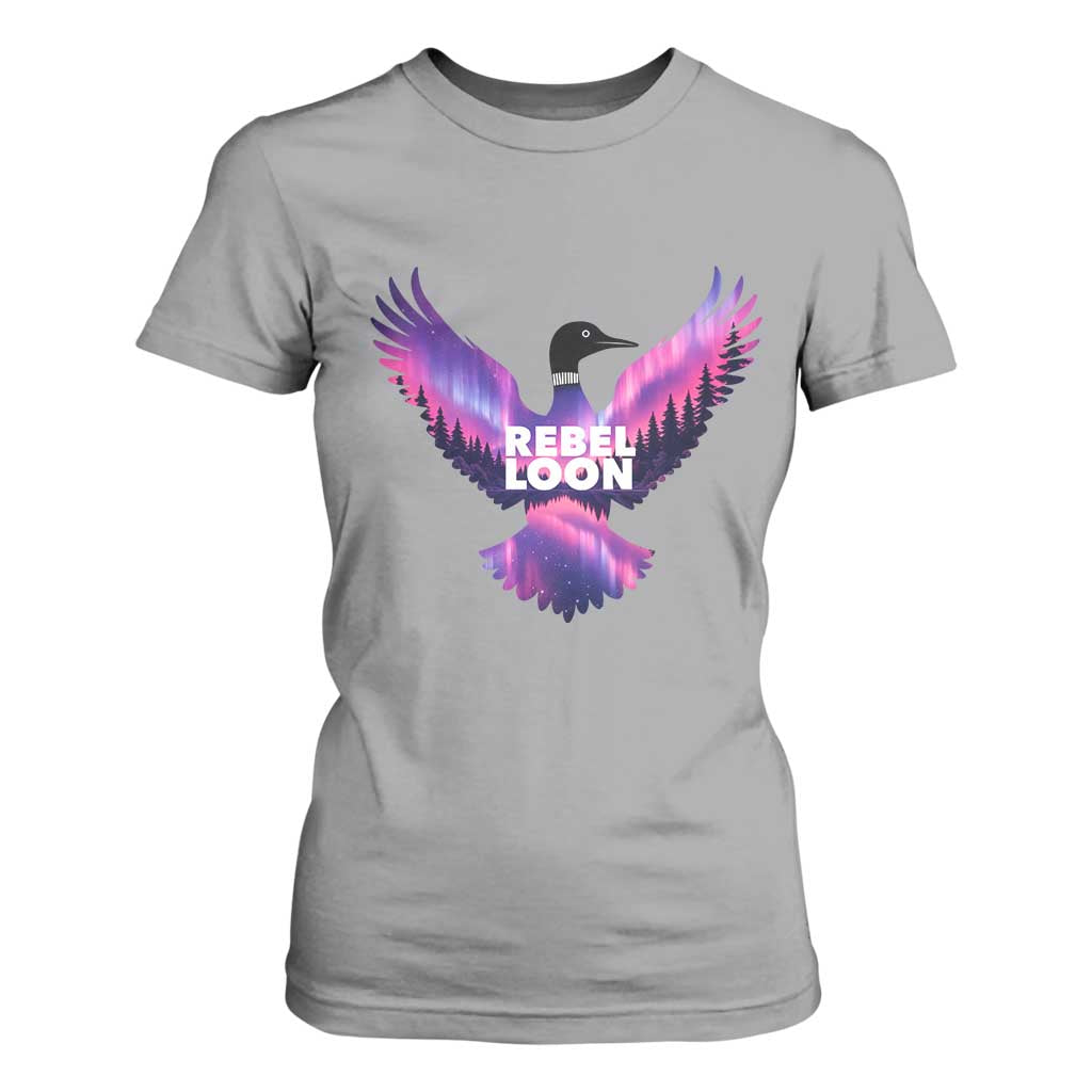 Rebel Loon Aurora Northern Lights T Shirt For Women Minnesota Night Sky Politcal Resistance TS02 Sport Gray Print Your Wear