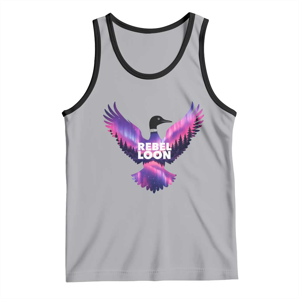 Rebel Loon Aurora Northern Lights Tank Top Minnesota Night Sky Politcal Resistance TS02 Athletic Heather Black Print Your Wear