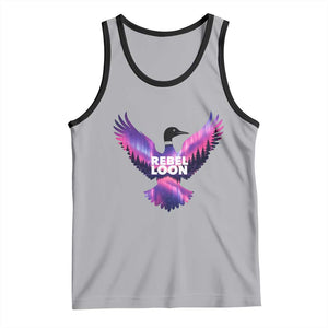 Rebel Loon Aurora Northern Lights Tank Top Minnesota Night Sky Politcal Resistance TS02 Athletic Heather Black Print Your Wear