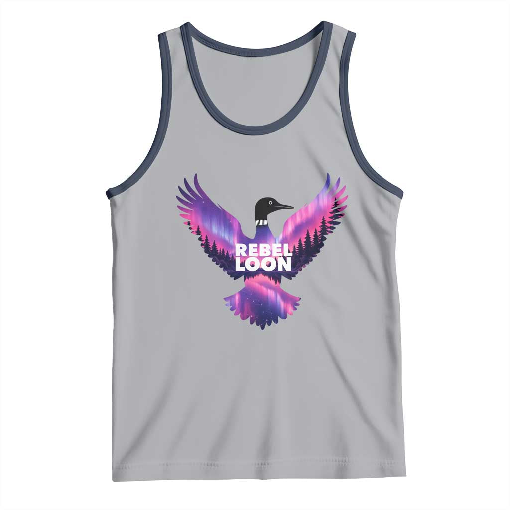 Rebel Loon Aurora Northern Lights Tank Top Minnesota Night Sky Politcal Resistance TS02 Athletic Heather Navy Print Your Wear