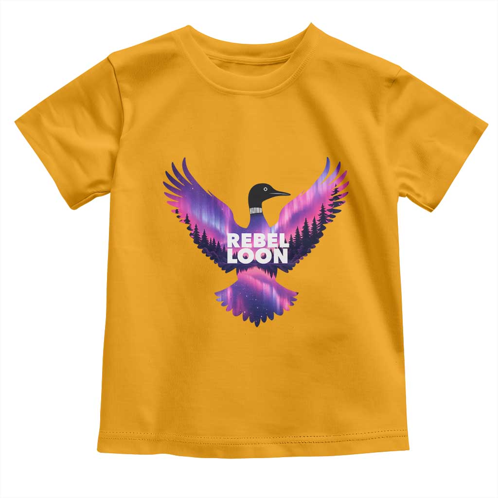 Rebel Loon Aurora Northern Lights Toddler T Shirt Minnesota Night Sky Politcal Resistance TS02 Gold Print Your Wear