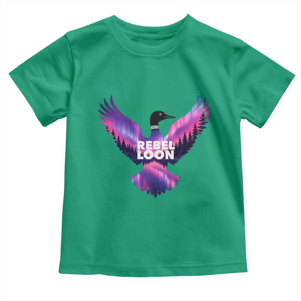 Rebel Loon Aurora Northern Lights Toddler T Shirt Minnesota Night Sky Politcal Resistance TS02 Irish Green Print Your Wear