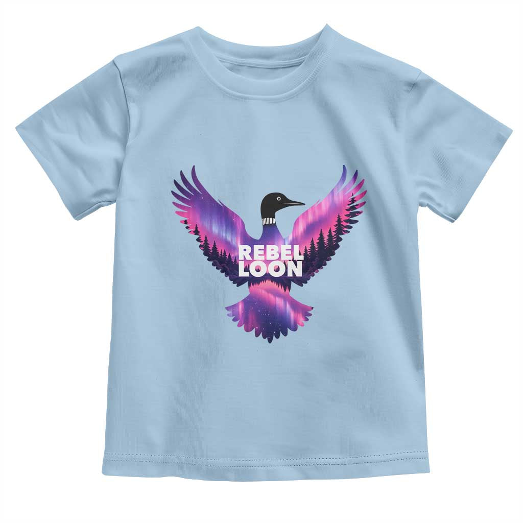 Rebel Loon Aurora Northern Lights Toddler T Shirt Minnesota Night Sky Politcal Resistance TS02 Light Blue Print Your Wear
