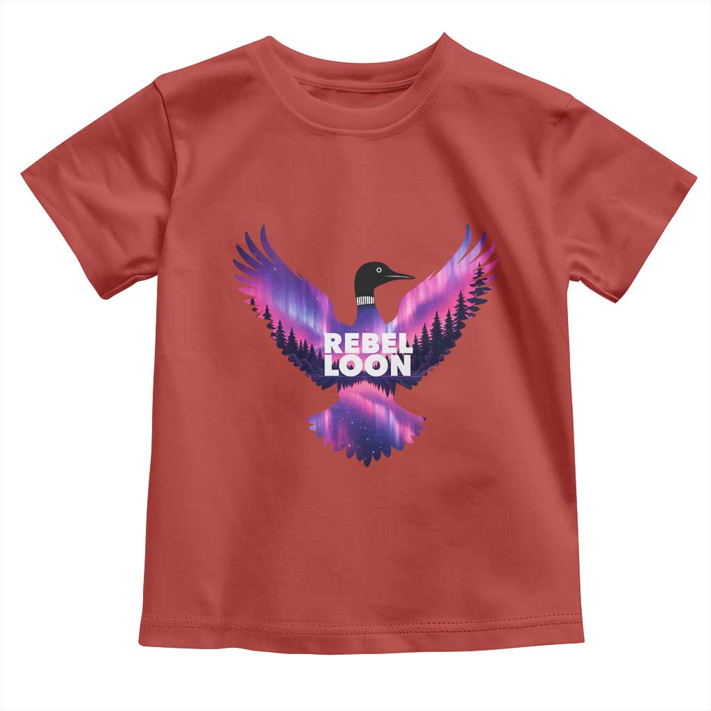 Rebel Loon Aurora Northern Lights Toddler T Shirt Minnesota Night Sky Politcal Resistance TS02 Red Print Your Wear