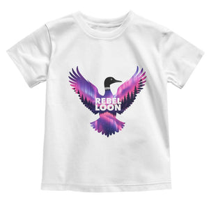 Rebel Loon Aurora Northern Lights Toddler T Shirt Minnesota Night Sky Politcal Resistance TS02 White Print Your Wear